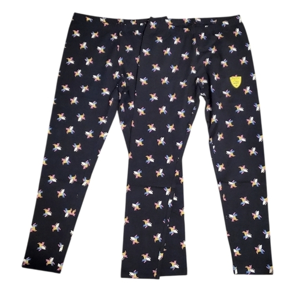 Cat & Jack Youth Girl Unicorn Black Leggings 2 PC Bundle XXL 18